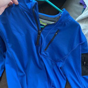 NordicTrack Mens Medium athletic workout sweater, blue